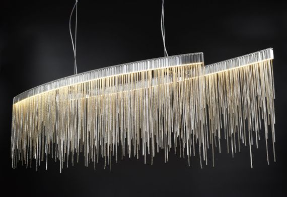 Люстра світлодіодна підвісна LED світильник для квартири на стелю лед 26760 Хром 20-120х23х100 см. | Зображення 3