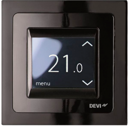 Терморегулятор DEVIreg Touch, сенсорный, 2&quot; экран, 85 х 85мм, макс. 16A, черный (140F1069)