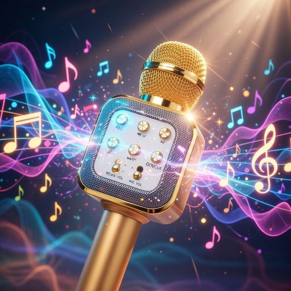 Караоке-мікрофон Bluetooth DM WS1818 з динаміками бездротова колонка мікрофон для співу Жовтий | Зображення 2