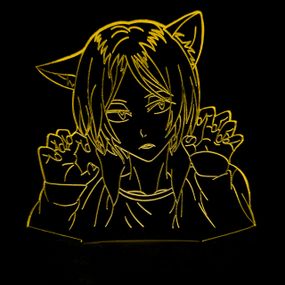 Акриловий світильник-нічник Дівчина кішка жовтий tty-n000992