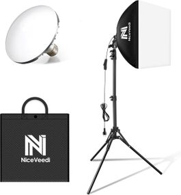 Комплект софтбокса NiceVeedi 16" x 16" с LED-лампой 5400K и штативом 150 см