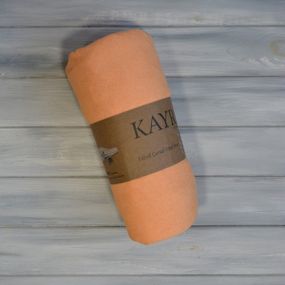 Простынь 160x200+25см махровая на резинке Персиковая