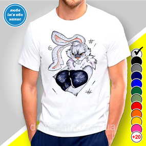 Футболка з новорічним принтом "Милі зайчики" Family Look 3XL