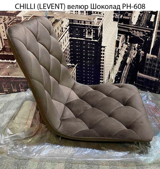 Полубарный стул Chilli Bar 65 ML (BK) на черных металлических ножках, мягкая обивка велюр шоколад PH-608 | Зображення 3