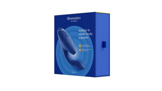 Подвійний вакуумний кліторальний стимулятор Womanizer Duo 2 - Blueberry, незалежні мотори Sex Aura | Зображення 8