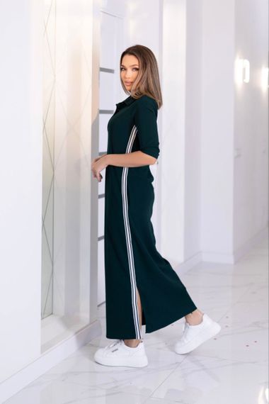 Женское спортивное платье длинное с разрезами MN141 цвет зеленый, размер 46/48 | Зображення 2