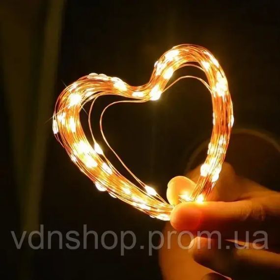 Гірлянда світлодіодна нитка роса 3м на батарейках 3 шт AAA білий колір білий Gold | Зображення 4