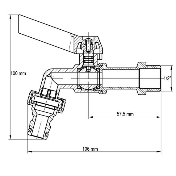 Кран поливу з конектором для швидкого підключення KOER KR.259 - 1/2" (KR3128) | Зображення 1