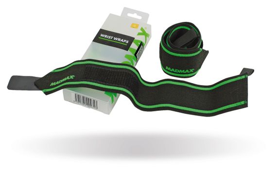 Кистьові бинти MadMax MFA-298 Wrist Wraps 18" Black/Green  (пара) | Зображення 1