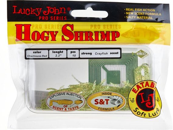Виброхвосты съедобные искусственные LJ Лаки Джон Pro Series HOGY SHRIMP 2,2in (05.60)/S15 10 шт в упаковке. | Зображення 1