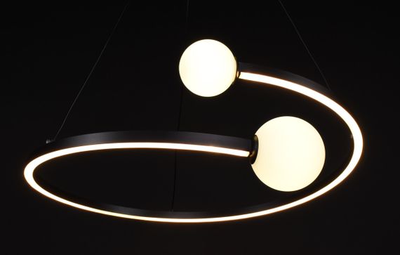 Люстра світлодіодна підвісна LED світильник для квартири на стелю лед 27340 Чорний 40-150х60х60 см. | Зображення 8