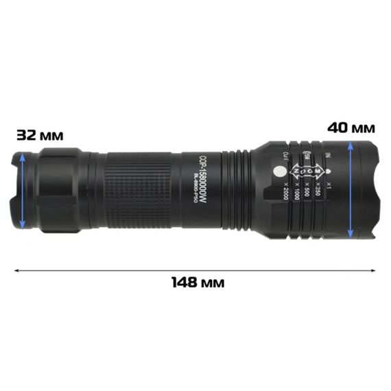 Ручний ліхтарик акумуляторний потужний 1000 люмен XPRO BL 8900-P50 (123463858_323) | Зображення 3