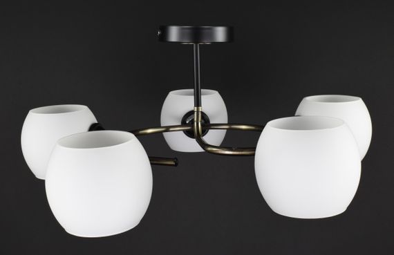 Люстра стельова на 5 лампочок 27423 Бронза 26х62х62 см. | Зображення 5