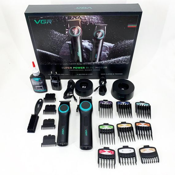 Домашняя машинка аккумуляторная для стрижки волос VGR 2 в 1 V-001 V-977 BLACK, Электромашинка для волос DU-29 | Зображення 7