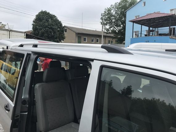 Рейлінги Хром Коротка база, Пластикові ніжки для Volkswagen T5 2010-2015 рр | Зображення 1