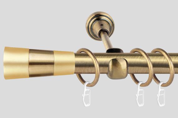 Карниз для штор металлический, однорядный 19 мм Валео Антик 160 см.