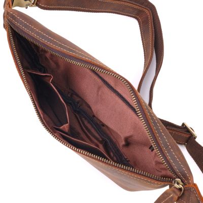 Сумка Vintage Вінтажна поясна з натуральної шкіри Коричнева (21294) | Зображення 7