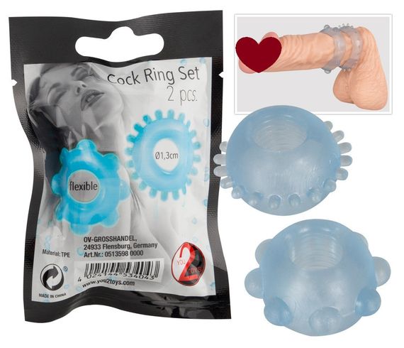 Эрекционные кольца Cock ring set 2 pcs. Sex Aura