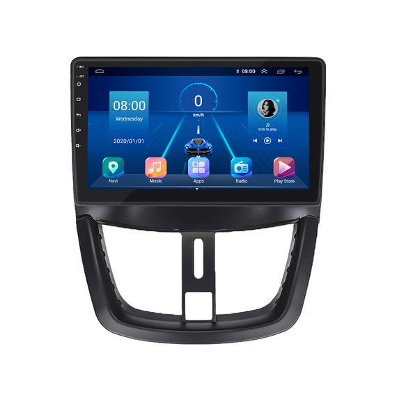 Штатна магнітола 9" Lesko для Peugeot 207 I Рестайлинг 2009-2015 6/128Gb 4G Wi-Fi GPS Top Пежо