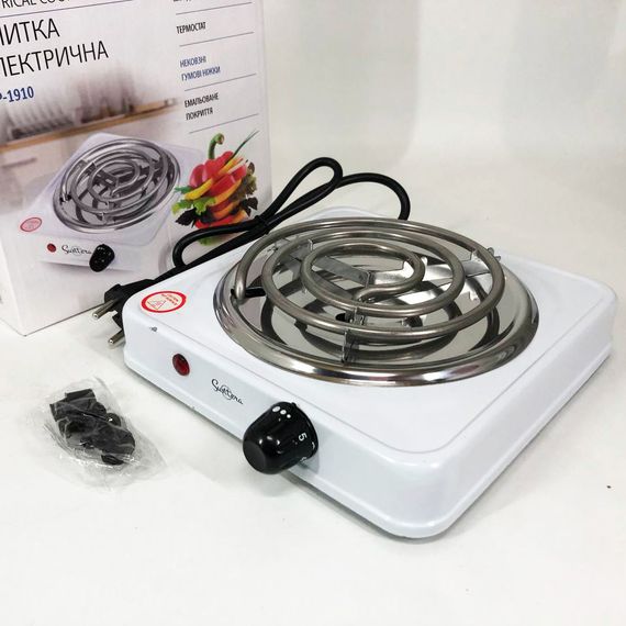 Компактна побутова електроплита Suntera SP-1910 1000 Вт, Кухонна плита для маленької кухні LU-93 | Зображення 3