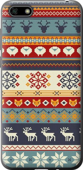 Чехол на Huawei Y5 2018 Рождественский орнамент "3303u-1500-17620"