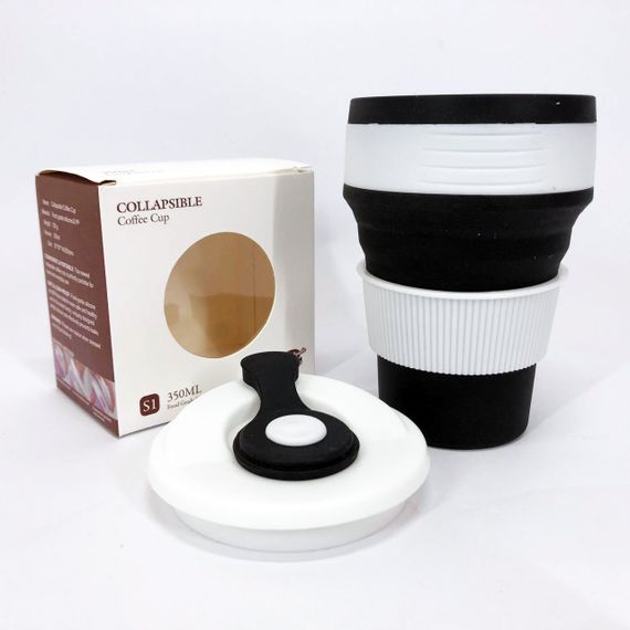 Кухоль туристичний (складний/силіконовий), складний термокухоль, складаний кухоль для кави. Колір: чорний | Зображення 7