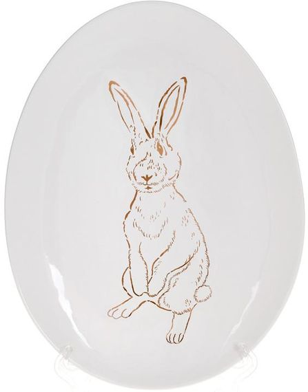 Тарілки в наборі 4 шт Bunny White - Gold 27х20х2см ceramic