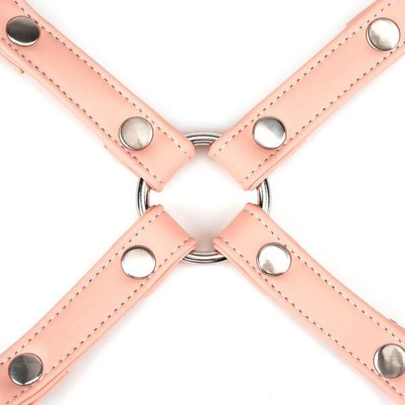 Хрестовина для фіксації Liebe Seele Dark Candy Pink Hogtie, з кільцем, 4 карабіни | Зображення 2