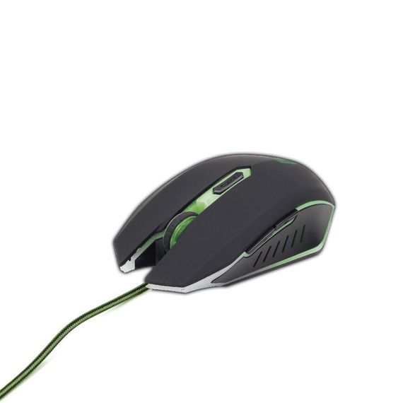 Оптична ігрова мишка Gembird MUSG-001-G, USB інтерфейс, зелений колір