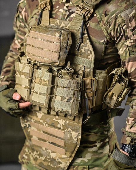 Плитоноска 4 швидких скидання з напашником Cordura піксель ДЛ63965 | Зображення 5