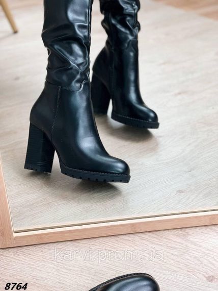 Високі демисезонні чоботи на широких підборах | Зображення 7