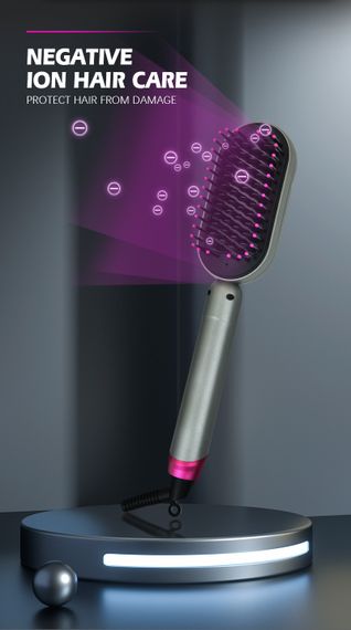 Електрична расческа випрямитель для волос з маслом Ionic 60W XPRO DSP 10248 (41002-DSP-10248_1063) | Зображення 9