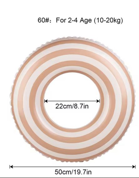 Надувне коло дитяче Помаранчево Біла полоса 60 розмір | Зображення 1