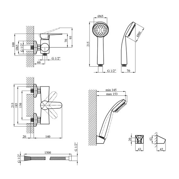 Змішувач для душа Kroner KRM Elbe - C050 (CV017354) | Зображення 1