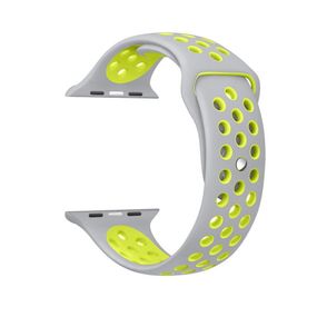 Спортивний ремінець з перфорацією Primo для Apple Watch 38mm / 40mm / 41mm розмір S -  Grey&Yellow