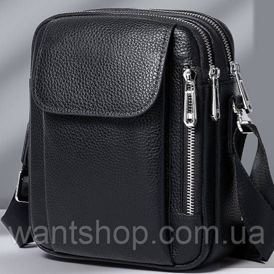 Чоловіча сумка-барсетка шкіряна через плече Tiding Bag TM-52010