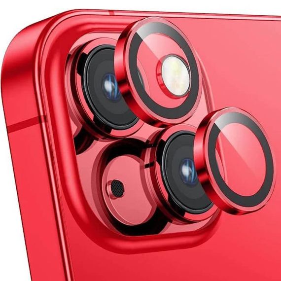 Захисне скло Metal Classic на камеру (в упак.) для Apple iPhone 15 (6.1") / 15 Plus (6.7") Червоний / Red | Зображення 5
