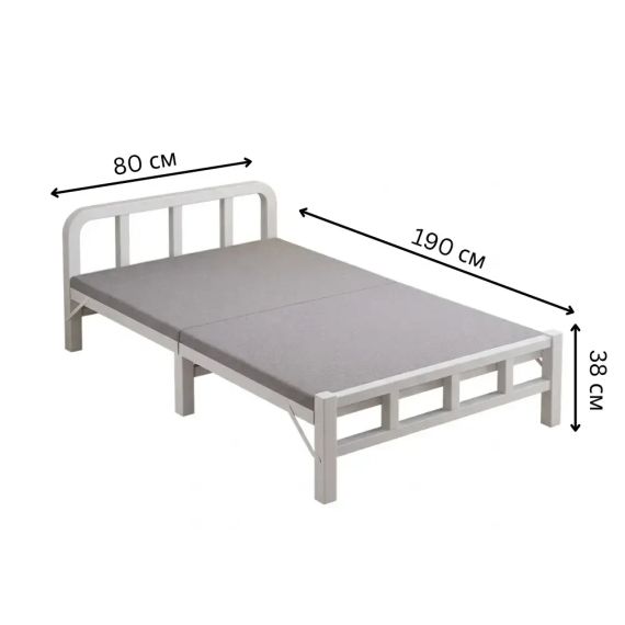 Розкладне ліжко до 120 кг, 190x80x38 см, NKD-03, Сіре/ Розкладачка/Складне ліжко/ліжко в спальню докладніше | Зображення 9