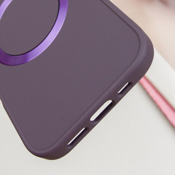 TPU чохол Bonbon Metal Style with MagSafe для Apple iPhone 16 (6.1") Фіолетовий / Dark Purple | Зображення 4