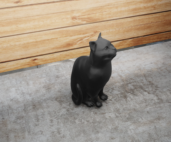 Статуетка кота Чорний, що сидить, 150 | Зображення 3