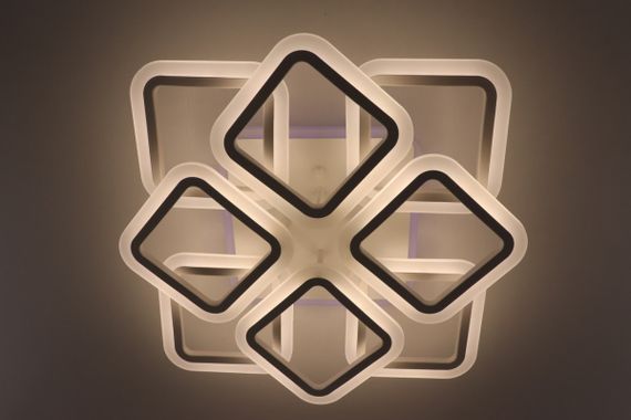 Люстра світлодіодна стельова LED світильник для квартири на стелю лед з пультом 25611 Білий 11х50х50 см. | Зображення 3