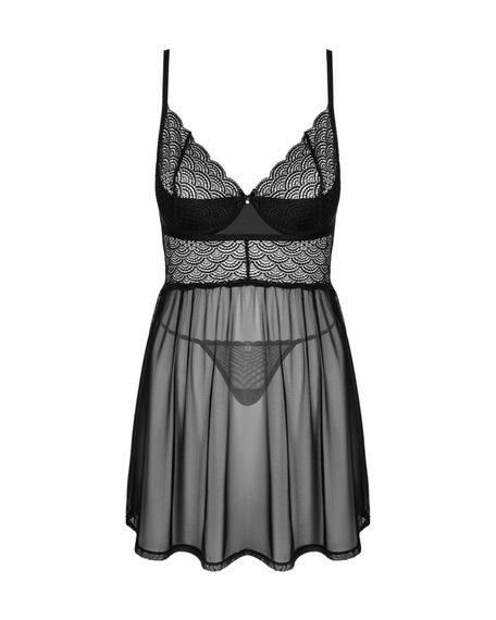 Еротичний комплект Obsessive Chemeris babydoll & thong XS/S, пеньюар та стрінги | Зображення 2