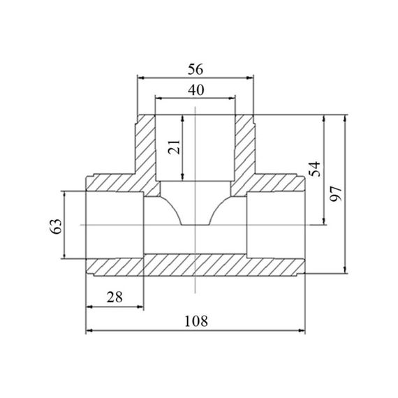 Трійник PPR Blue Ocean 63х40х63 редукційний SD00009222 | Зображення 1