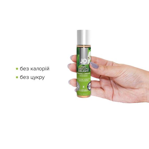 Змазка на водній основі System JO H2O — Green Apple (30 мл) без цукру, рослинний гліцерин | Зображення 1