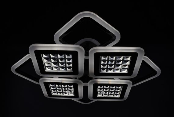 Люстра світлодіодна стельова LED світильник для квартири на стелю лед з пультом 26121 Чорний 11х54х62 см. | Зображення 4