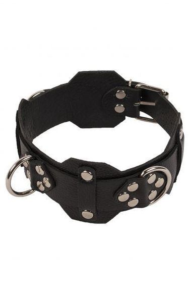 Ошейник VIP Leather Collar, Black кожа sexstyle
