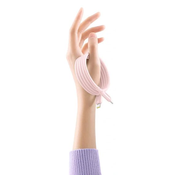 Дата кабель Baseus PicoGo Magnetic Liquid Silicone Type-C to Type-C 240W (1m) (P10376800) Baby Pink | Зображення 3