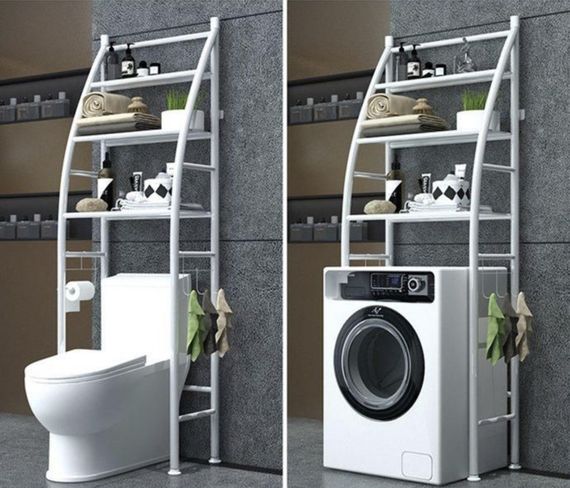 Посилена стійка над унітазом 160 см Toilet Rack офіційна, порошкове покриття, біла | Зображення 1
