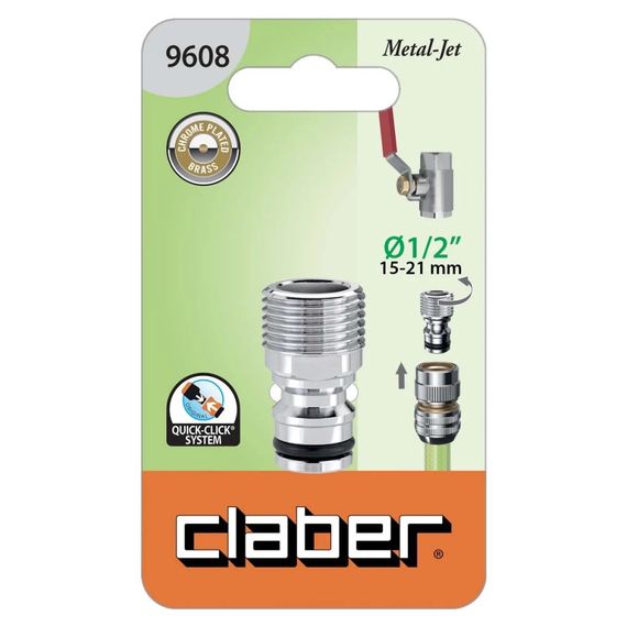 Адаптер для конектора для поливального шлангу Claber Metal-Jet 9608 1/2" | Зображення 1