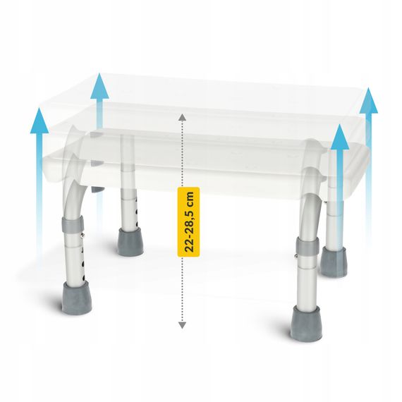 Сходинка-табурет 4FIZJO для ванної та душу, регульована White/Grey (P-5905973403429) | Зображення 6